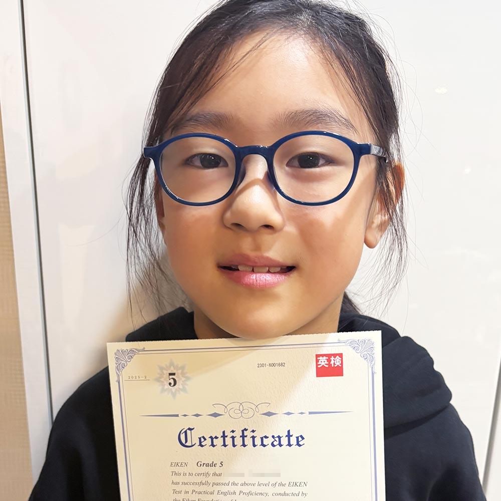 9歳で5級に合格したRTさん